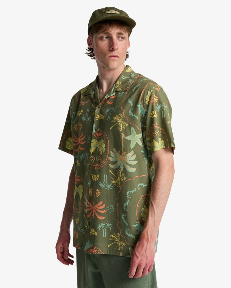 Load image into Gallery viewer, Billabong Men's Vacay Short Sleeve Shirt Moss Green EBYWT03019-GLW0
