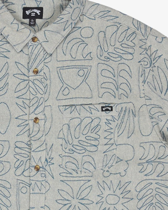 Billabong Men's Sundays Jacquard Short Sleeve Shirt Chino EBYWT03021-CHI