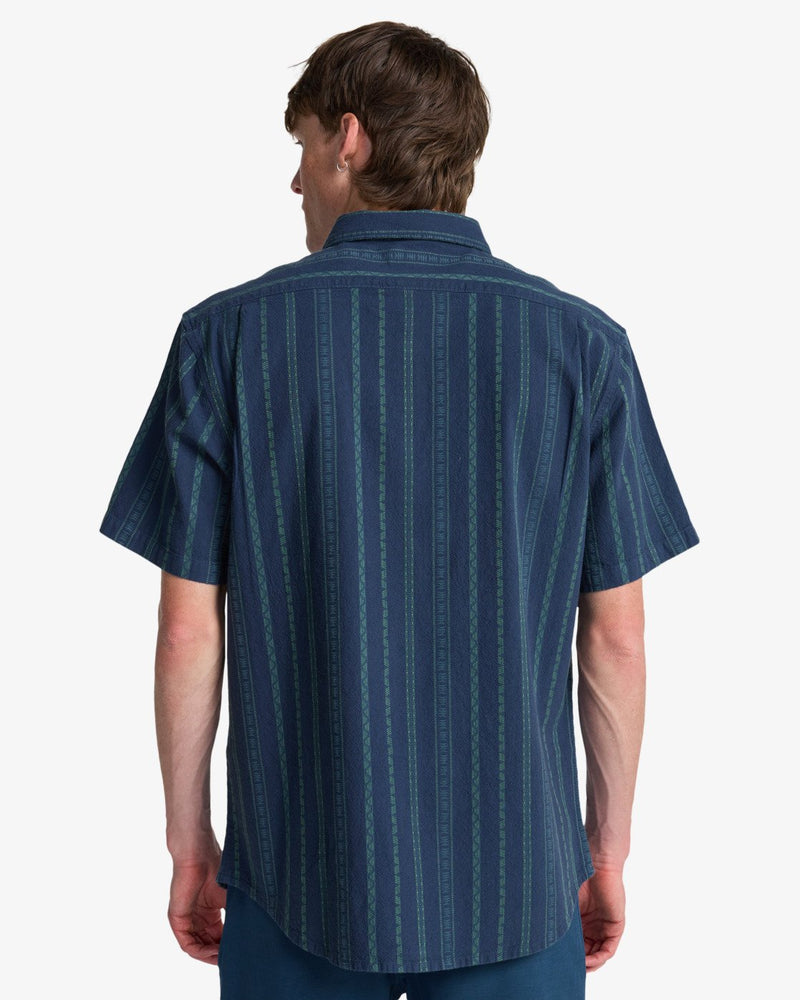 Load image into Gallery viewer, Billabong Men's Sundays Jacquard Short Sleeve Shirt Denim EBYWT03021-DEN
