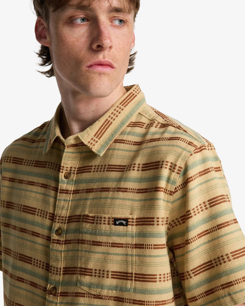Load image into Gallery viewer, Billabong Men's Sundays Jacquard Short Sleeve Shirt Castle Rock EBYWT03021-TGW0
