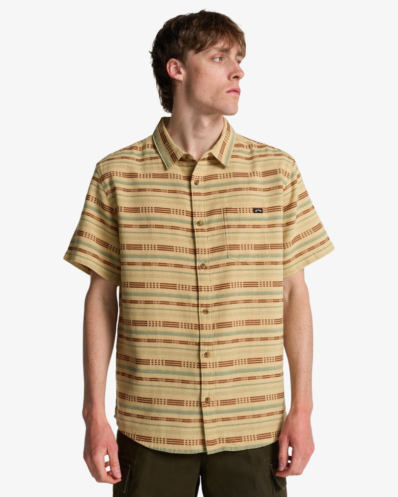 Load image into Gallery viewer, Billabong Men's Sundays Jacquard Short Sleeve Shirt Castle Rock EBYWT03021-TGW0
