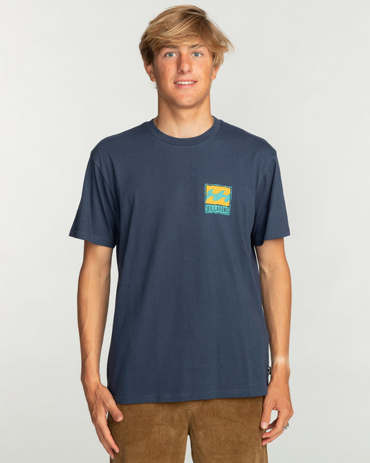 Billabong Men's Stamp Core Fit T-Shirt Denim EBYZT00145-4766