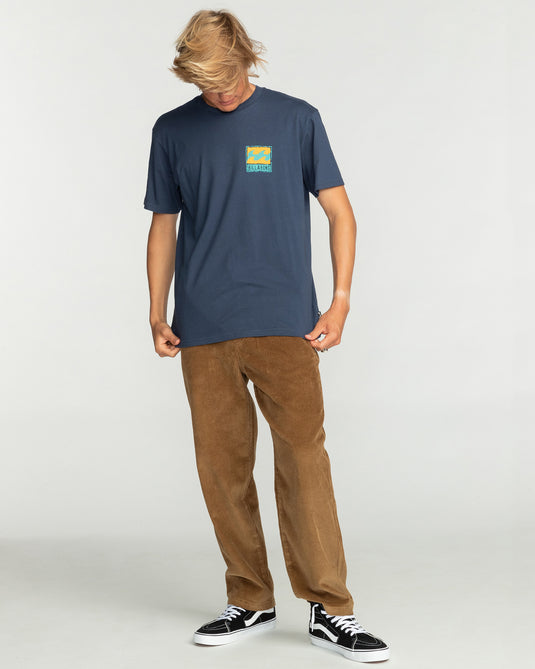 Billabong Men's Stamp Core Fit T-Shirt Denim EBYZT00145-4766