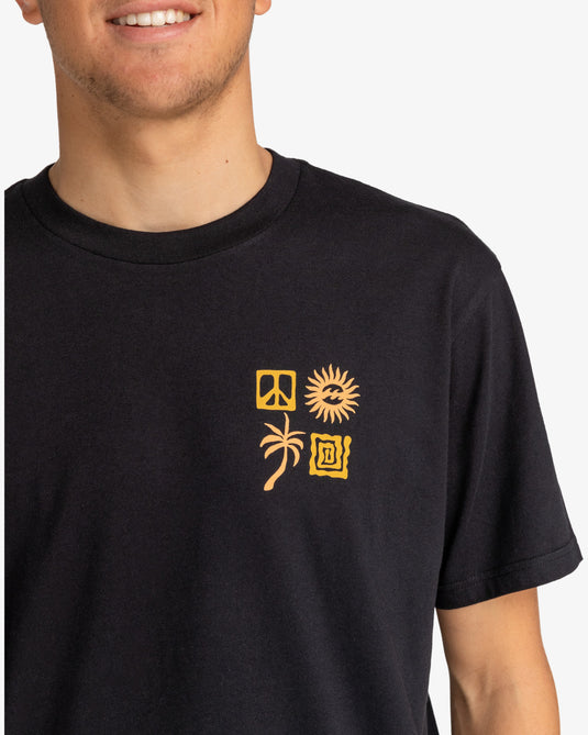 Billabong Men's Side Shot Core Fit T-Shirt Black EBYZT00171-BLK
