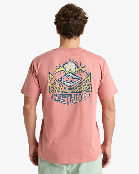 Billabong Men's Homegrown Screen Printed Short Sleeve T-Shirt Rose EBYZT00346-MKW0