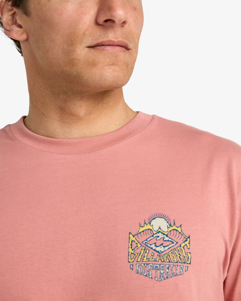 Load image into Gallery viewer, Billabong Men&#39;s Homegrown Screen Printed Short Sleeve T-Shirt Rose EBYZT00346-MKW0
