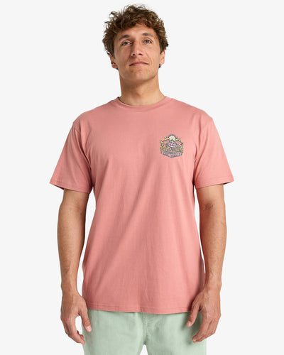 Billabong Men's Homegrown Screen Printed Short Sleeve T-Shirt Rose EBYZT00346-MKW0