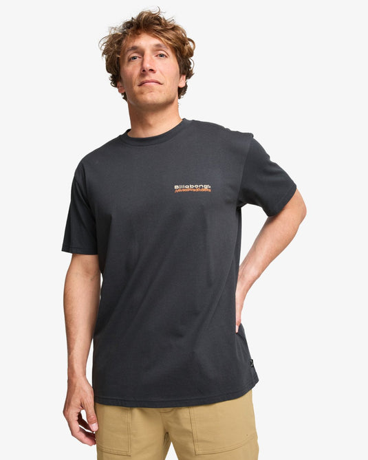 Billabong Men's Tidal Research Short Sleeve T-Shirt Dark Navy EBYZT00386-KTW0