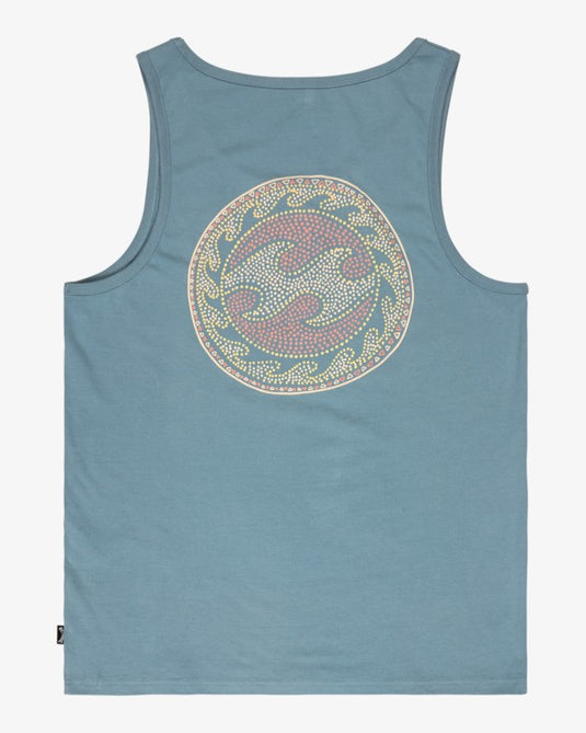 Billabong Men's Crayon Wave Tank Top Washed Blue EBYZT00487-WBL
