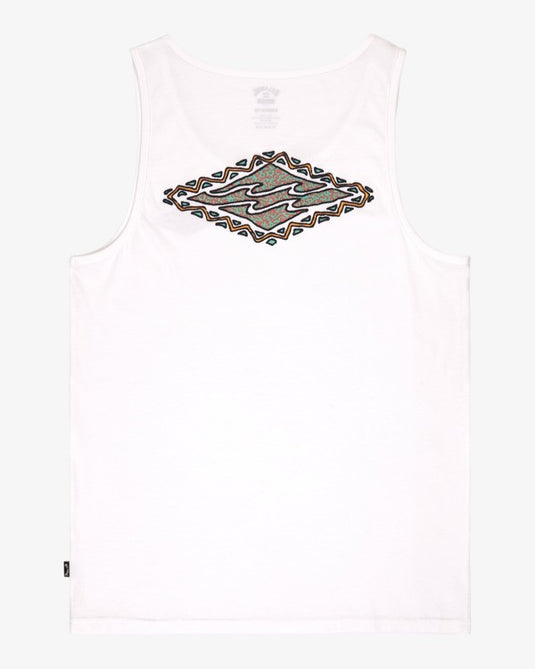 Billabong Men's Crayon Wave Tank Top White EBYZT00487-WHT