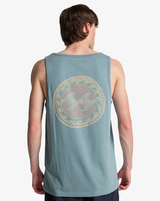 Billabong Men's Crayon Wave Tank Top Washed Blue EBYZT00487-WBL