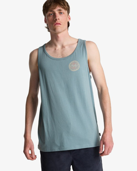 Billabong Men's Crayon Wave Tank Top Washed Blue EBYZT00487-WBL