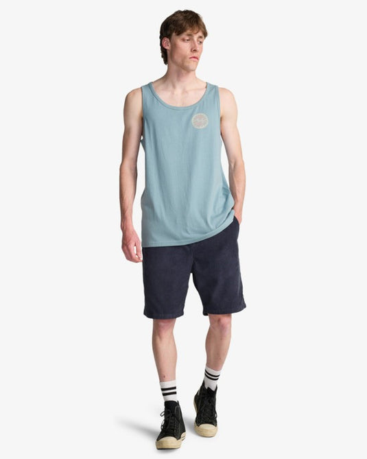 Billabong Men's Crayon Wave Tank Top Washed Blue EBYZT00487-WBL