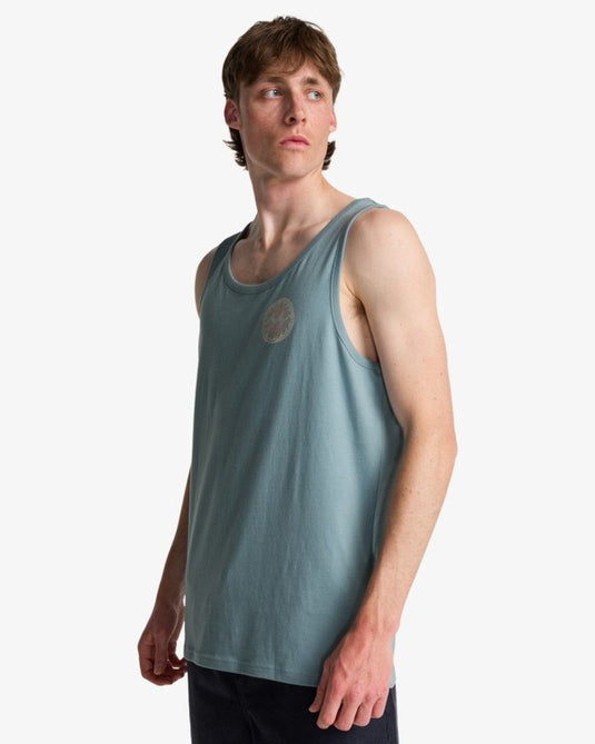 Billabong Men's Crayon Wave Tank Top Washed Blue EBYZT00487-WBL