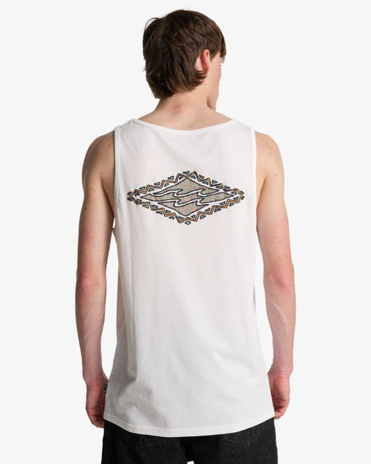 Billabong Men's Crayon Wave Tank Top White EBYZT00487-WHT