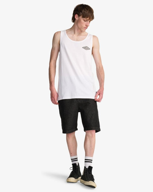 Billabong Men's Crayon Wave Tank Top White EBYZT00487-WHT