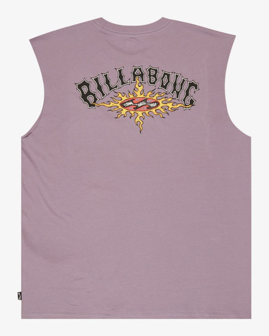 Billabong Men's Burn Out Muscle T-Shirt Purple Ash EBYZT00492-SKW0