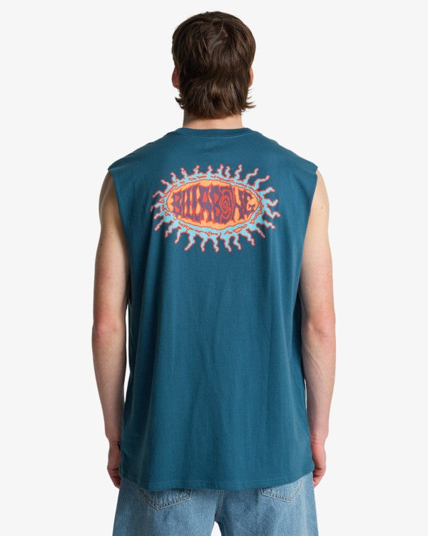 Load image into Gallery viewer, Billabong Men's Burn Out Muscle T-Shirt Real Teal EBYZT00492-BPR0
