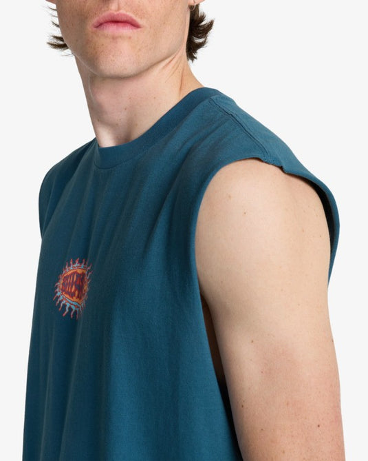 Billabong Men's Burn Out Muscle T-Shirt Real Teal EBYZT00492-BPR0