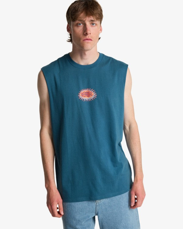 Load image into Gallery viewer, Billabong Men's Burn Out Muscle T-Shirt Real Teal EBYZT00492-BPR0
