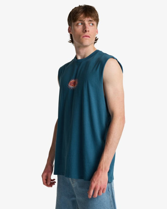 Billabong Men's Burn Out Muscle T-Shirt Real Teal EBYZT00492-BPR0