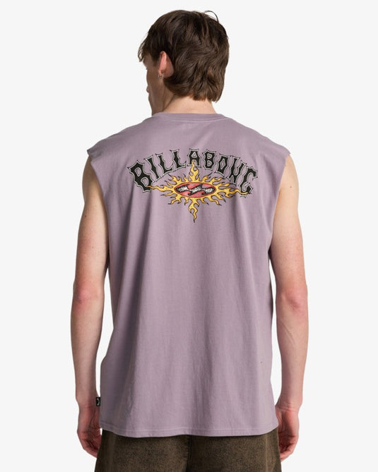 Billabong Men's Burn Out Muscle T-Shirt Purple Ash EBYZT00492-SKW0