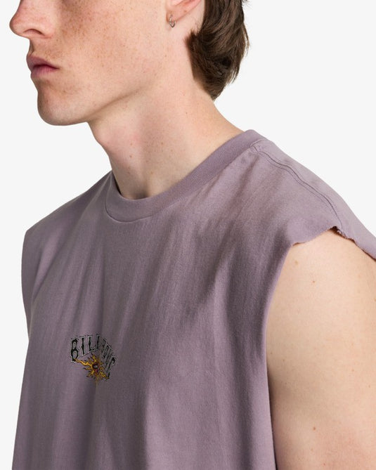 Billabong Men's Burn Out Muscle T-Shirt Purple Ash EBYZT00492-SKW0
