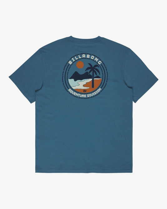 Billabong Men's Rockies Short Sleeve T-Shirt Vintage Blue EBYZT00497-BMQ0