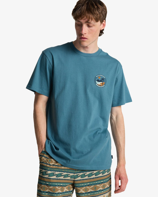 Billabong Men's Rockies Short Sleeve T-Shirt Vintage Blue EBYZT00497-BMQ0