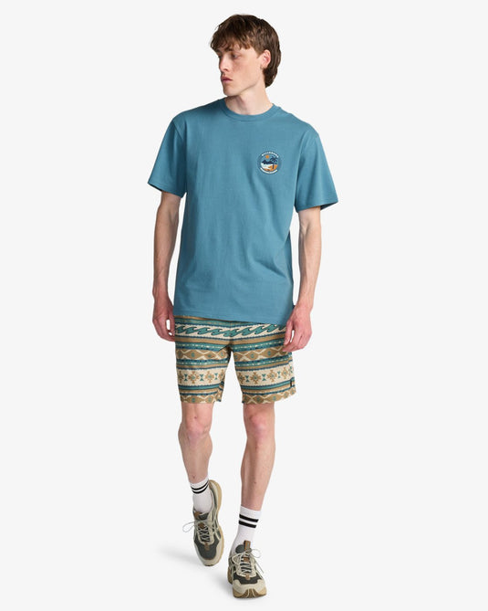 Billabong Men's Rockies Short Sleeve T-Shirt Vintage Blue EBYZT00497-BMQ0