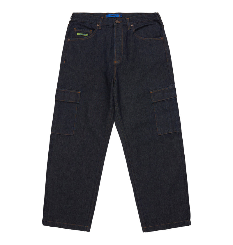 Load image into Gallery viewer, DC Men&#39;s Worker Baggy Denim Cargo Rir Pants Dark Denim EDYDP03428-BRQ0
