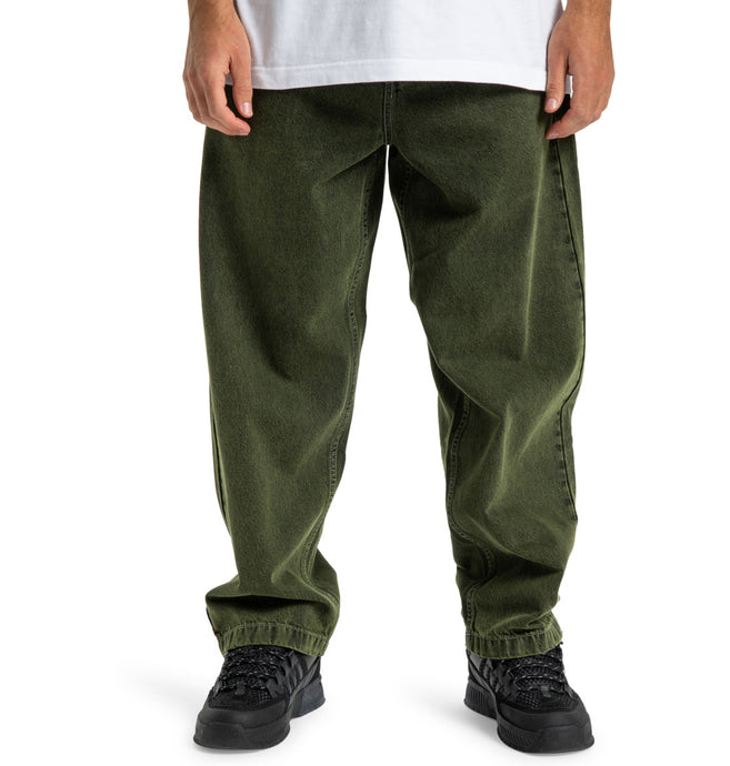 DC Men's Worker Baggy Denim Bronze Rins - Wide Leg Jeans Bronze Green EDYDP03430-GQQ0