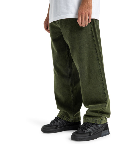 DC Men's Worker Baggy Denim Bronze Rins - Wide Leg Jeans Bronze Green EDYDP03430-GQQ0
