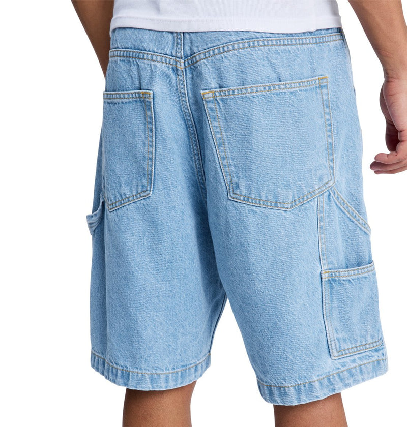 Load image into Gallery viewer, DC Men's Baggy Denim Carpenter Shorts Indigo Light EDYDS03037-BFBW
