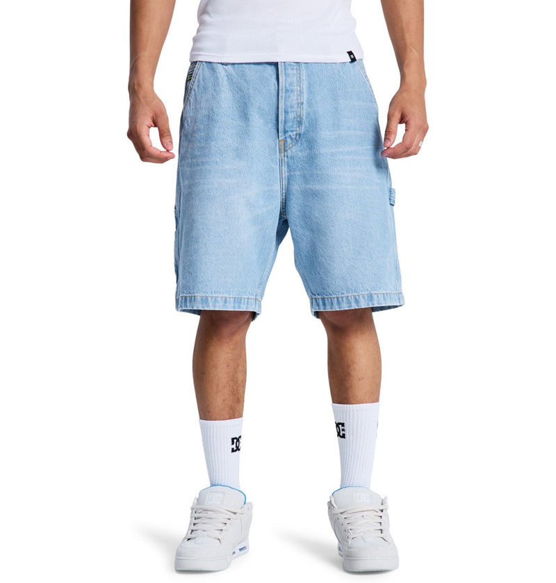 Load image into Gallery viewer, DC Men's Baggy Denim Carpenter Shorts Indigo Light EDYDS03037-BFBW
