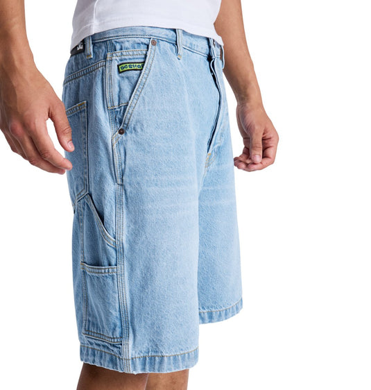 DC Men's Baggy Denim Carpenter Shorts Indigo Light EDYDS03037-BFBW