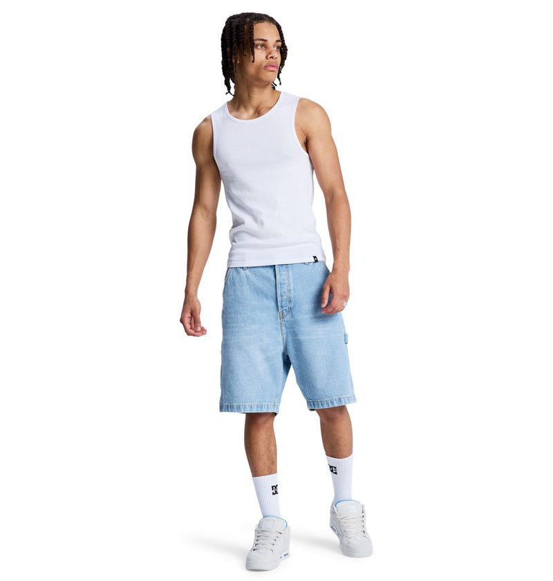 Load image into Gallery viewer, DC Men's Baggy Denim Carpenter Shorts Indigo Light EDYDS03037-BFBW

