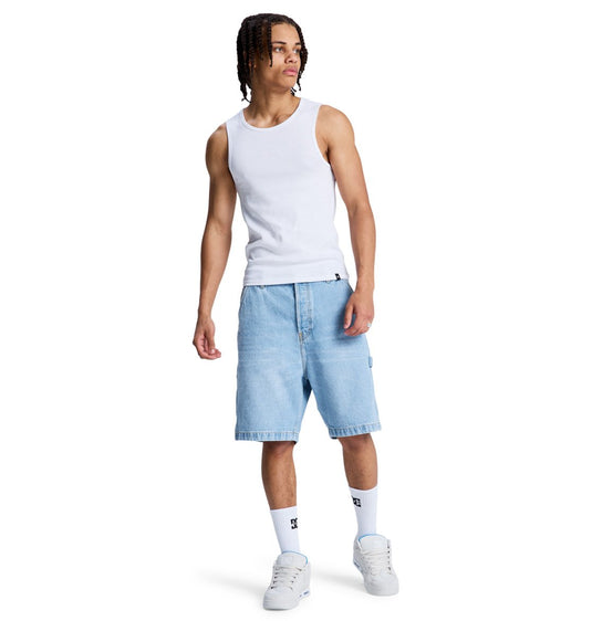 DC Men's Baggy Denim Carpenter Shorts Indigo Light EDYDS03037-BFBW