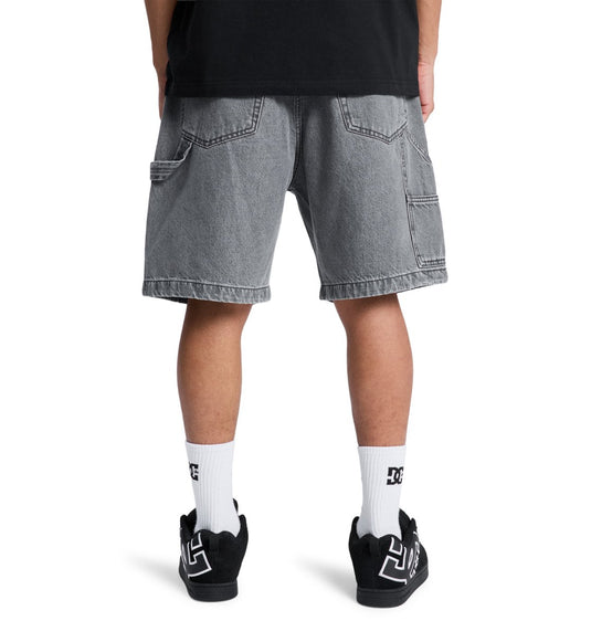 DC Men's Baggy Denim Carpenter Shorts Medium Grey EDYDS03037-KPVW
