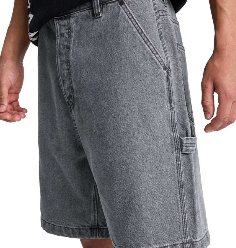 Load image into Gallery viewer, DC Men's Baggy Denim Carpenter Shorts Medium Grey EDYDS03037-KPVW
