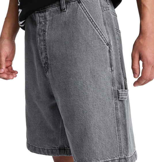 DC Men's Baggy Denim Carpenter Shorts Medium Grey EDYDS03037-KPVW