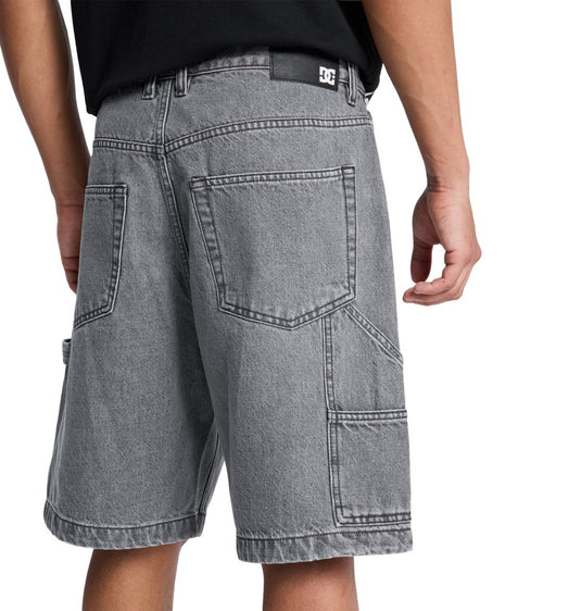 DC Men's Baggy Denim Carpenter Shorts Medium Grey EDYDS03037-KPVW