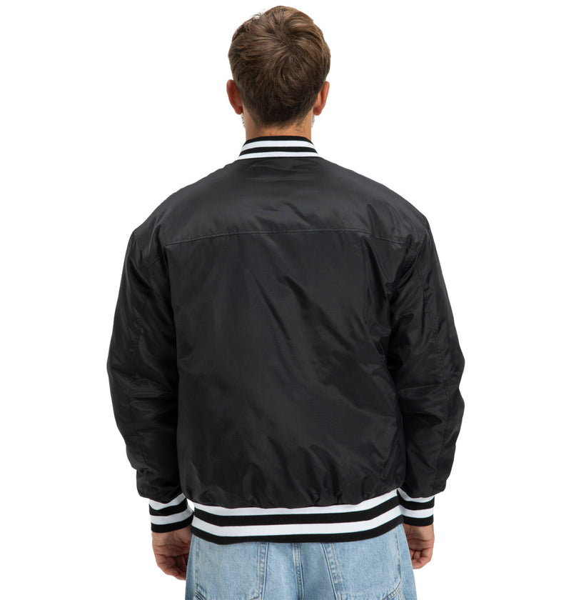 Load image into Gallery viewer, DC Men&#39;s Substitute Bomber With Snap Closure Jacket Black EDYJK03266-KVJ0
