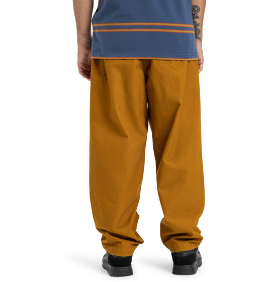 DC Men's Framed Elasticated Waist Pants Golden Brown EDYNP03169-CPD0