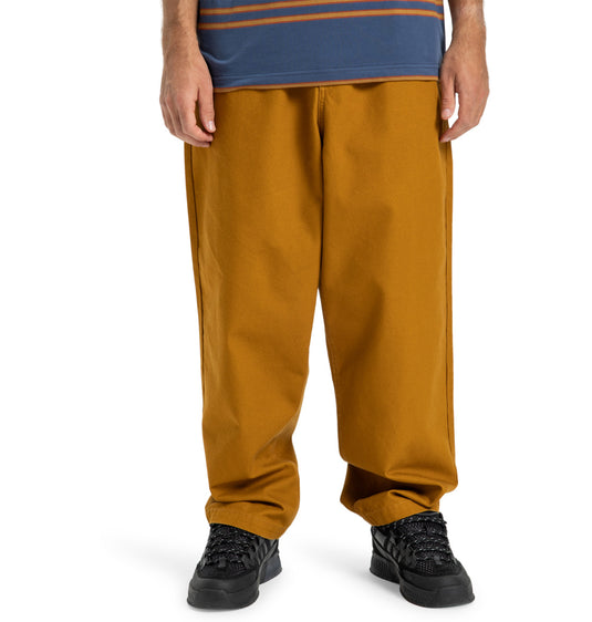 DC Men's Framed Elasticated Waist Pants Golden Brown EDYNP03169-CPD0