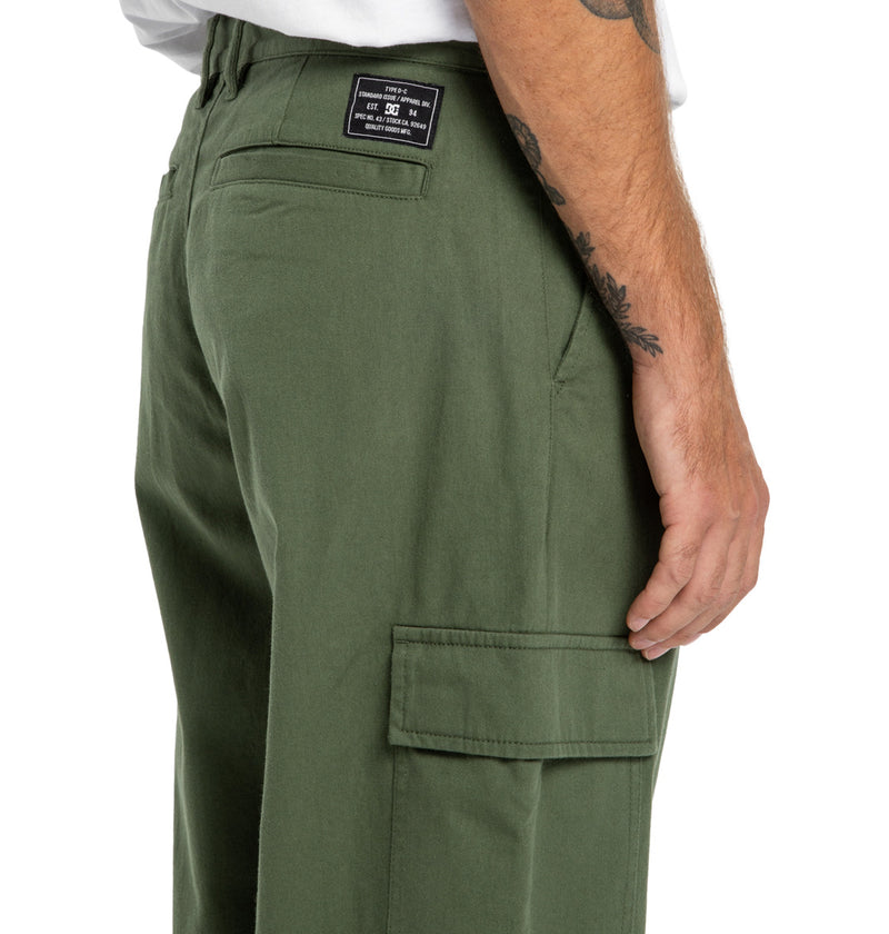 Load image into Gallery viewer, DC Men&#39;s Worker Baggy Cargo Chino Pants Bronze Green EDYNP03170-GQQ0
