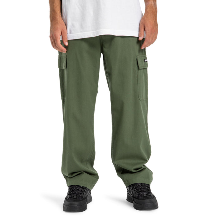 DC Men's Worker Baggy Cargo Chino Pants Bronze Green EDYNP03170-GQQ0