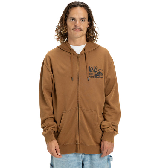 DC Men's Parts Dep Zip Hoodie Toffee EDYSF03257-CQF0
