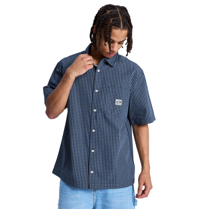 Load image into Gallery viewer, DC Men's Game On Short Sleeve Shirt Estate Blue EDYWT03264-BSW0
