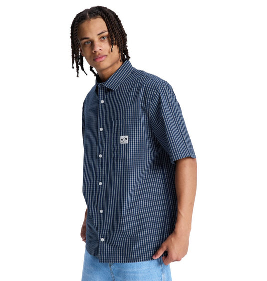 DC Men's Game On Short Sleeve Shirt Estate Blue EDYWT03264-BSW0
